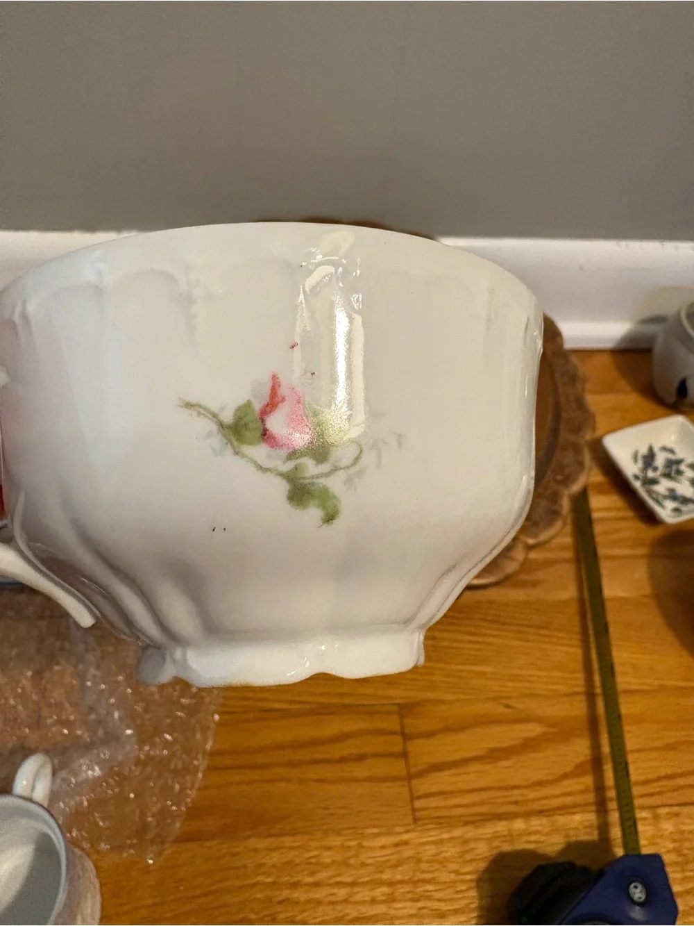 Antique Carlsbad Austria Mustache Teacup and Saucer